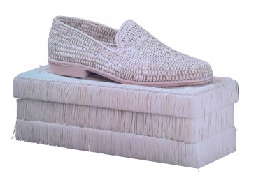 Moroccan natural hand braided raffia Loafer