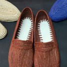 Moroccan natural hand braided raffia Moccasin