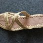 Moroccan hand braided wedges mules made of raffia