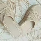 Moroccan hand braided wedges mules made of raffia