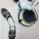 Moroccan hand braided wedges mules & bag made of raffia and leather