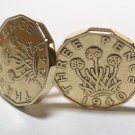 1940 Threepence 3d 78th birthday Cufflinks - 78th birthday 1940 coin cufflinks