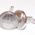 Golf ball cufflinks in Silver plated cufflink mounts