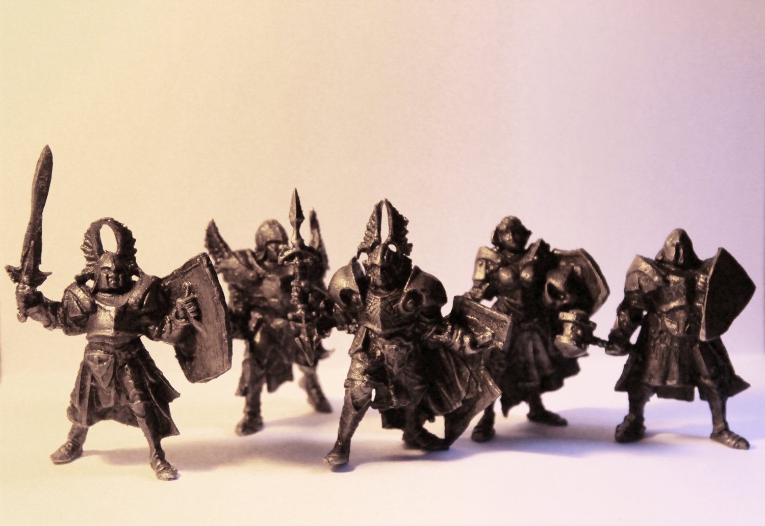 Knight, Paladin, Metall, Warhammer, Lord of the Rings,Tin, 54mm, a set of 5 things