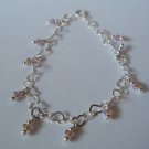 Purple Swarovski Crystals Beaded Bracelet #611B