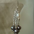 Purple and White Pearl Earrings #223E