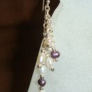 Purple and White Pearl Earrings #042E