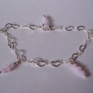 Feminine Pink Bracelet Heart Chain #643B