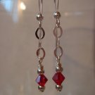Red Swarovski Crystals Beaded Earrings #452E