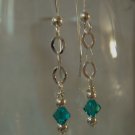 Turquoise Swarovski Crystals Beaded Earrings #441E