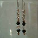 Black and Clear Swarovski Crystals Earrings #537E