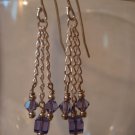 Purple and Violet Swarovski Crystal Beaded Earrings #210E