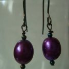 Deep Purple Pearl Earrings #172E