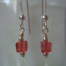 Beautiful Pink Swarovski Crystal Earrings #531E