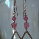 Pink Swarovski Crystals Earrings #183E