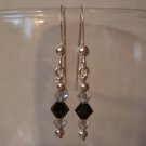 Clear and Black Swarovski Crystal Earrings #524E