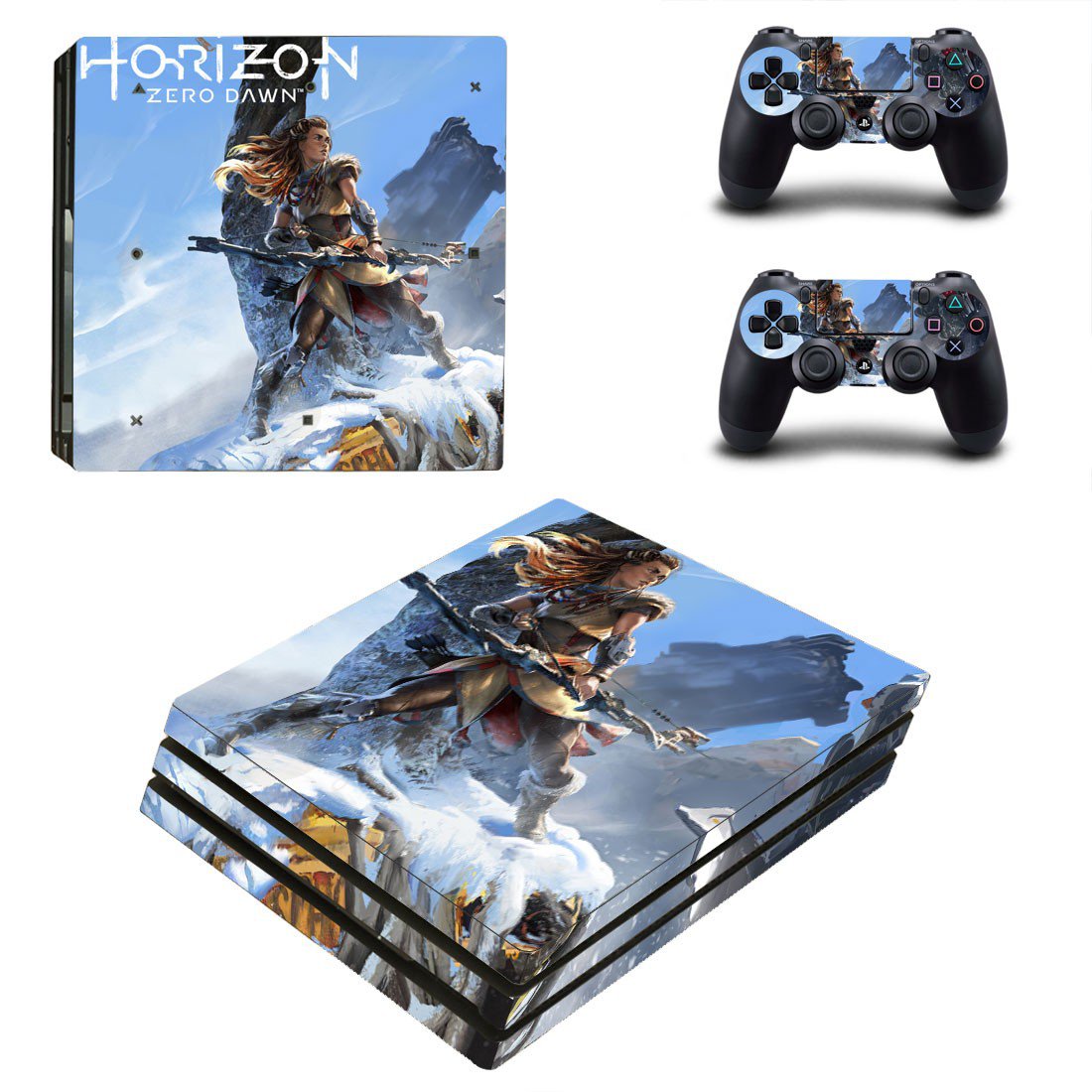 Horizon Zero Dawn decal skin sticker for PS4 Pro console and controllers
