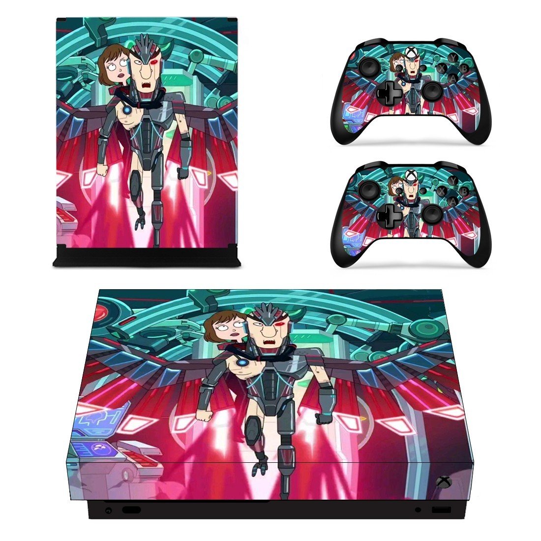Rick and Morty decal skin sticker for Xbox One X console and controllers