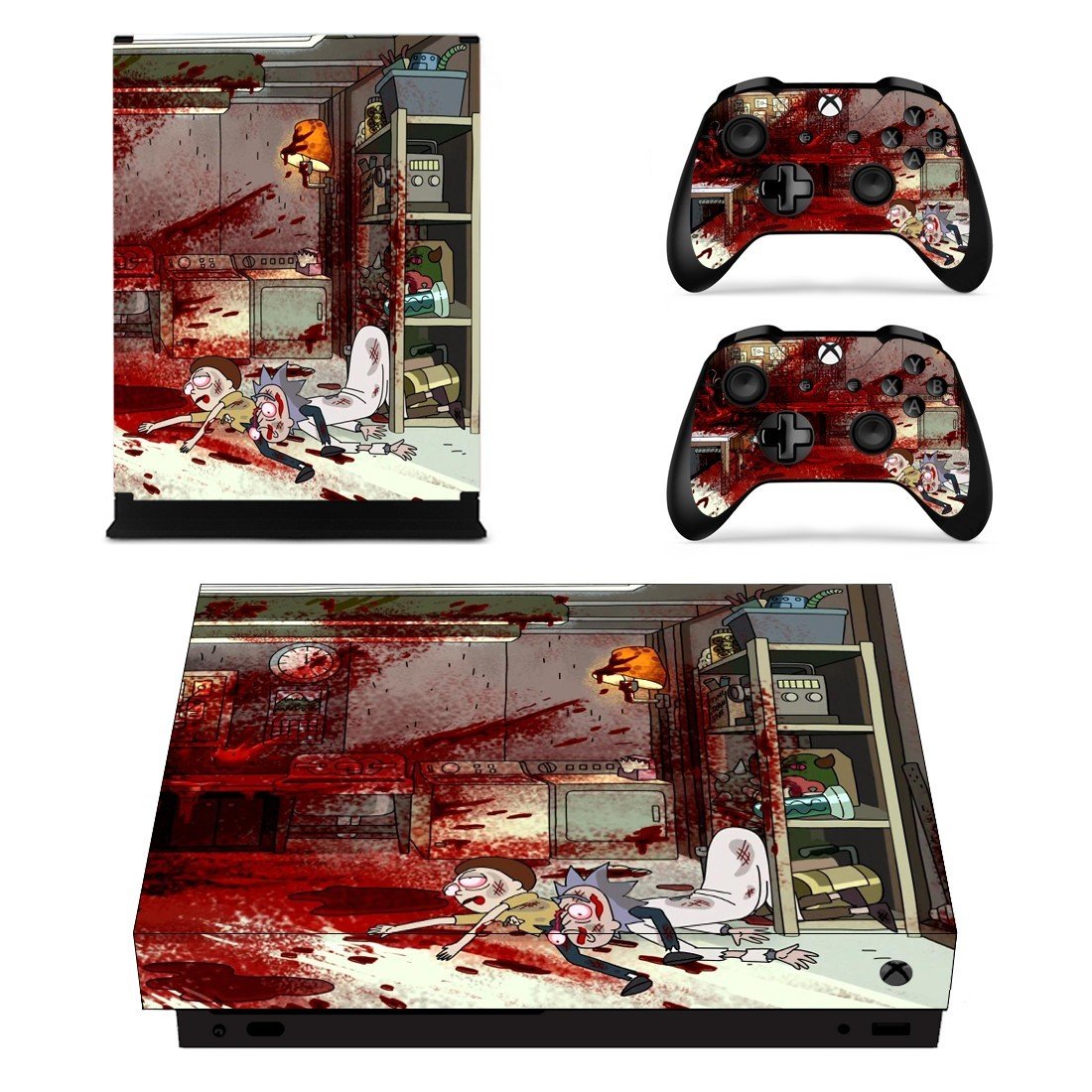 Rick and Morty decal skin sticker for Xbox One X console and controllers