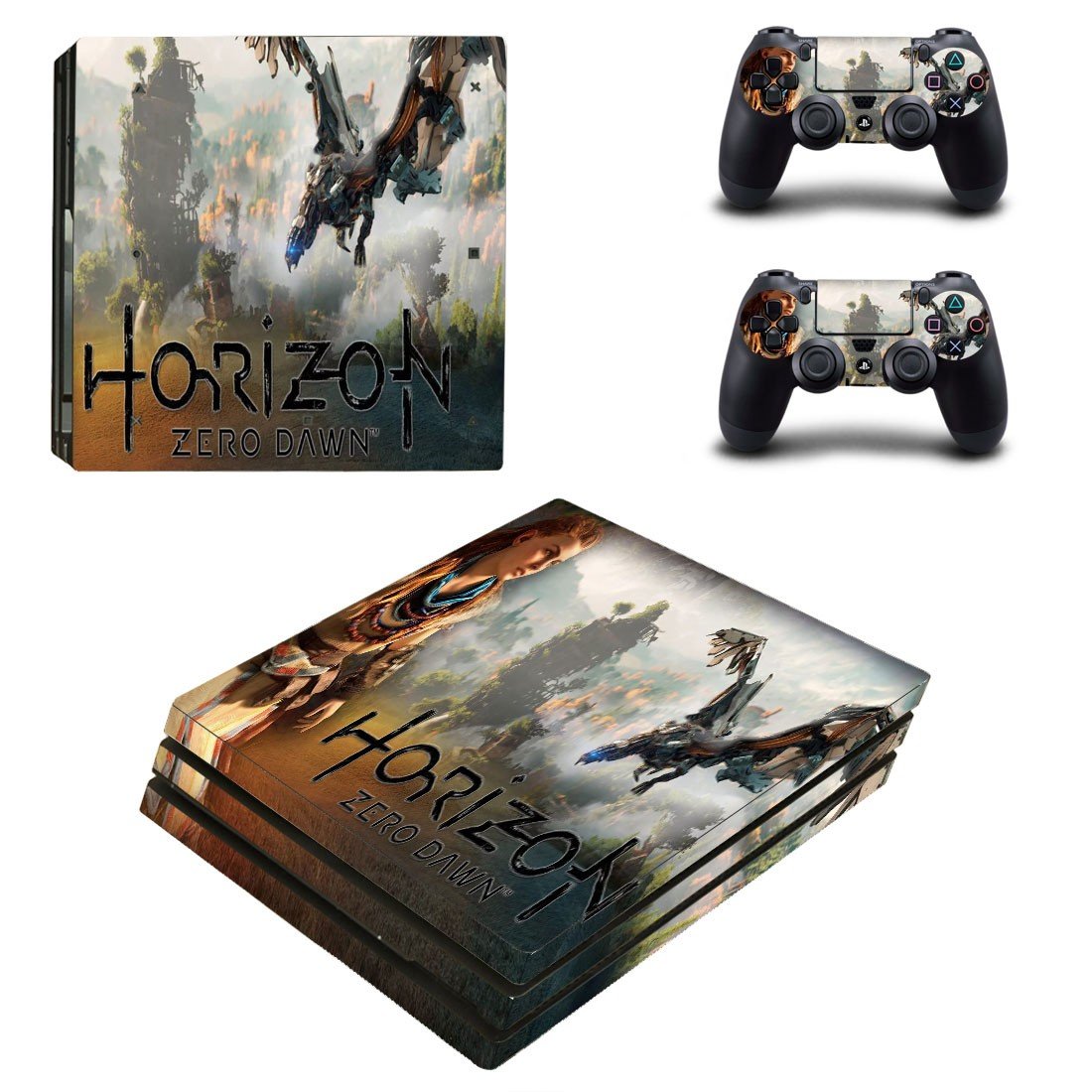 Horizon Zero Dawn decal skin sticker for PS4 Pro console and controllers