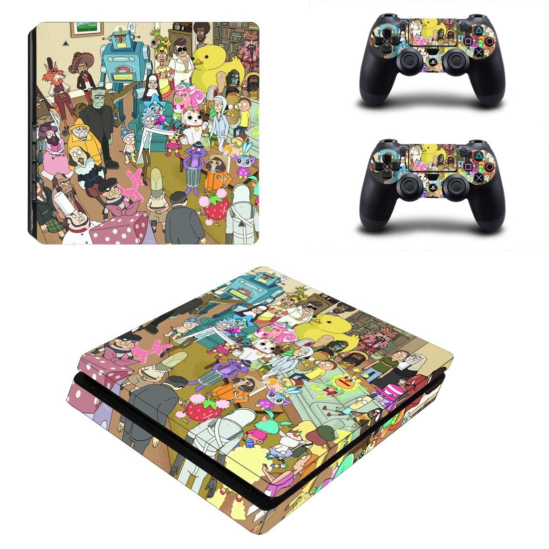 Rick and Morty decal skin sticker for PS4 Slim console and controllers