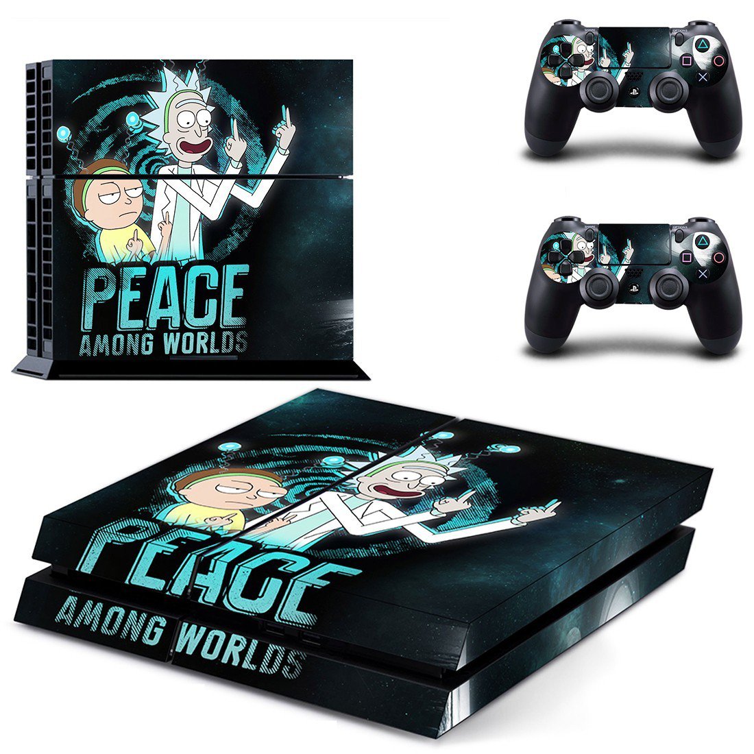 Rick an Morty decal skin sticker for PS4 console and controllers