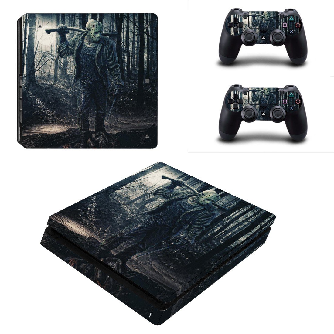 Friday the 13th decal skin sticker for PS4 Slim console and controllers