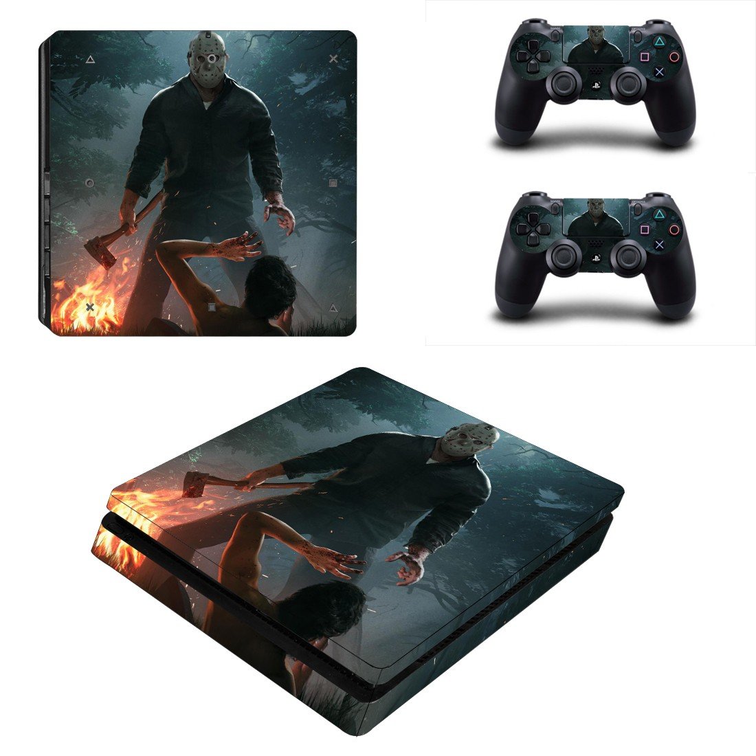 Friday the 13th decal skin sticker for PS4 Slim console and controllers