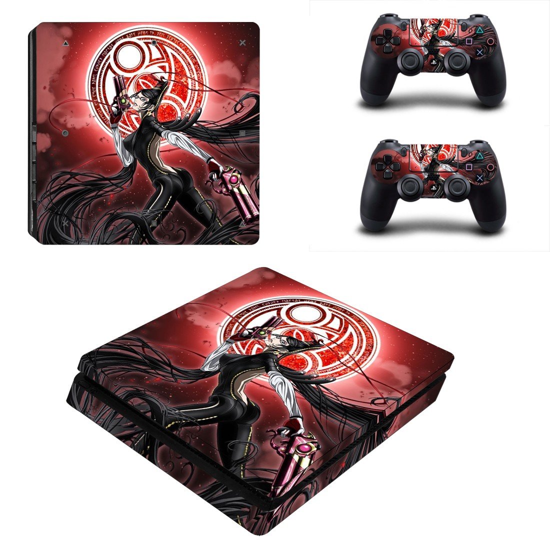 Bayonetta decal skin sticker for PS4 Slim console and controllers