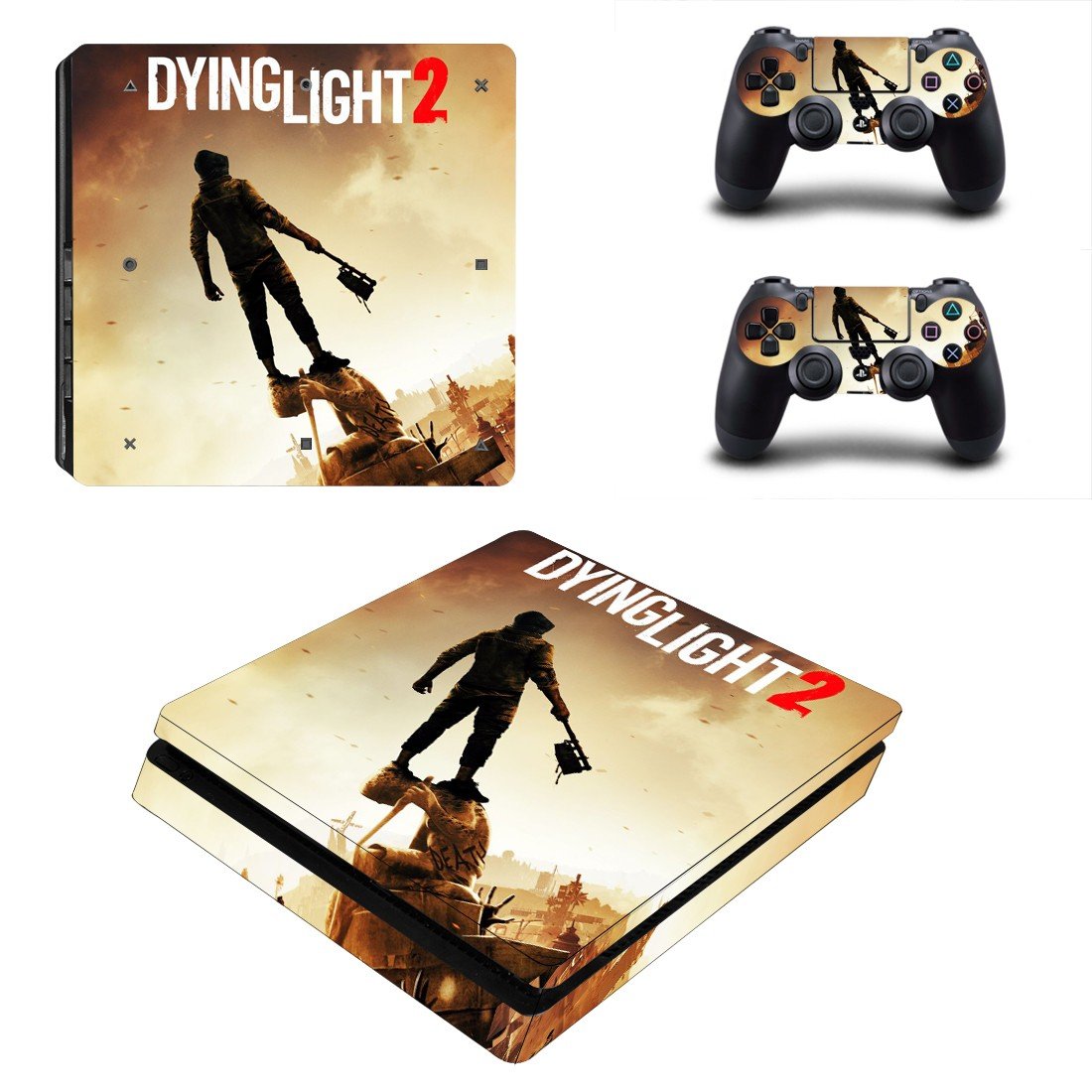 Dying Light 2 decal skin sticker for PS4 Slim console and controllers