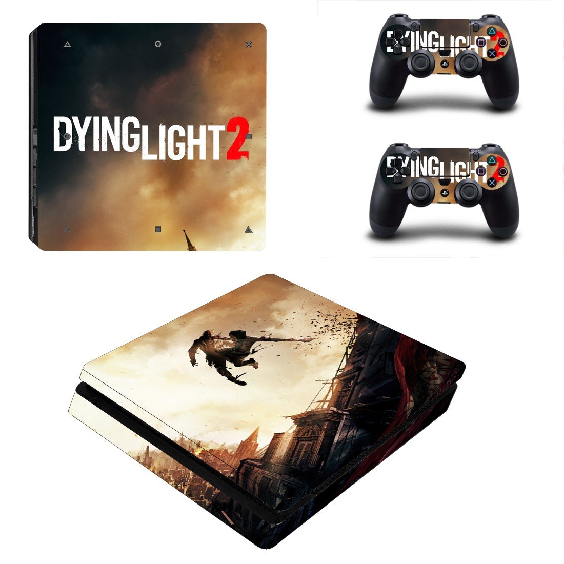 Dying Light 2 decal skin sticker for PS4 Slim console and controllers