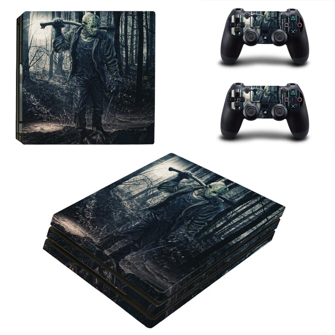 Friday the 13th decal skin sticker for PS4 Pro console and controllers