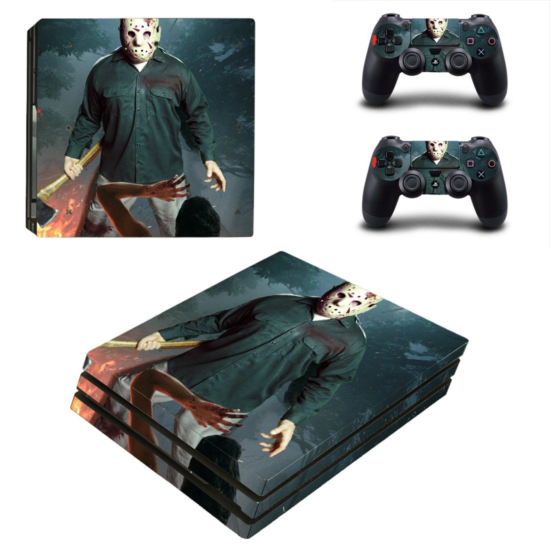 Friday the 13th decal skin sticker for PS4 Pro console and controllers