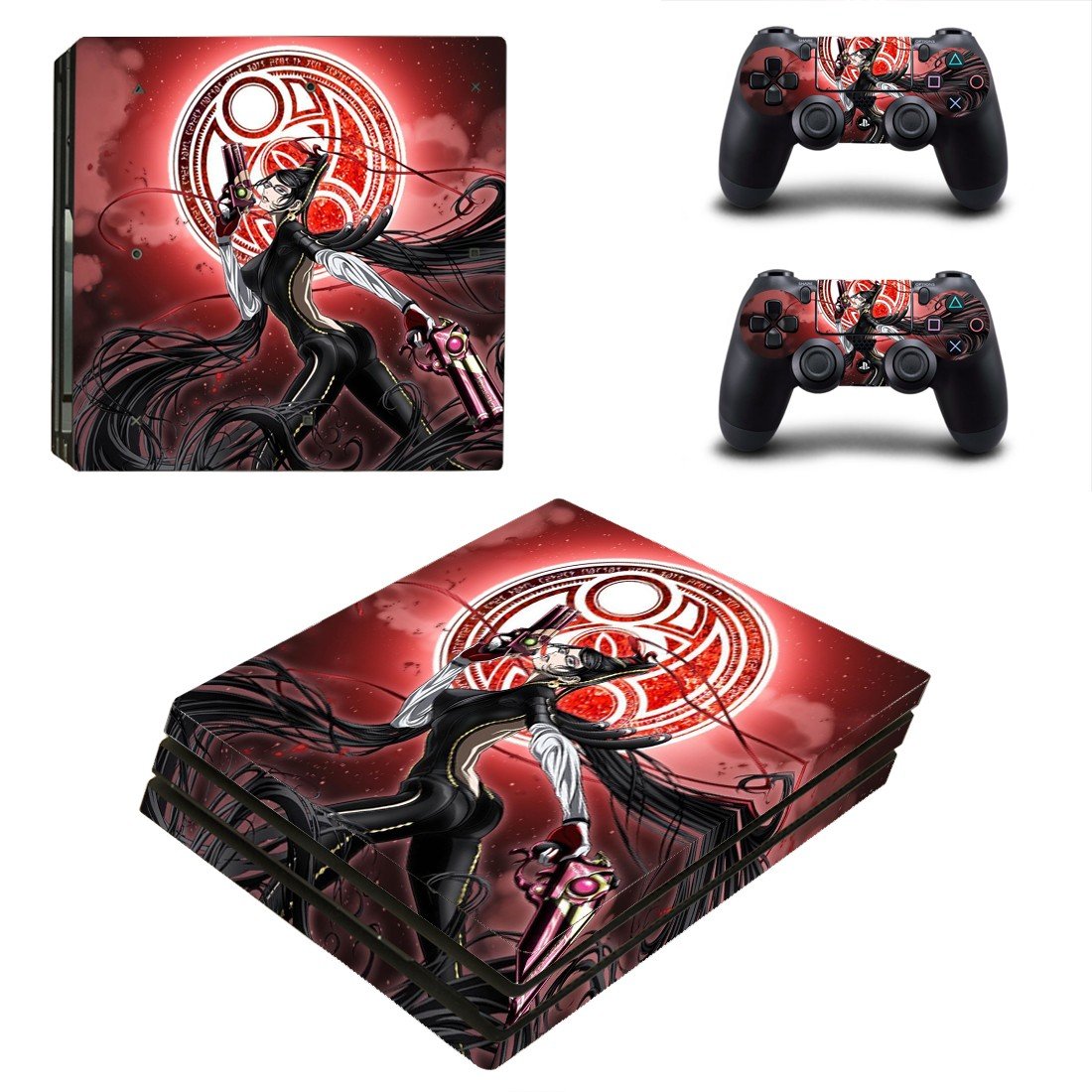 Bayonetta decal skin sticker for PS4 Pro console and controllers