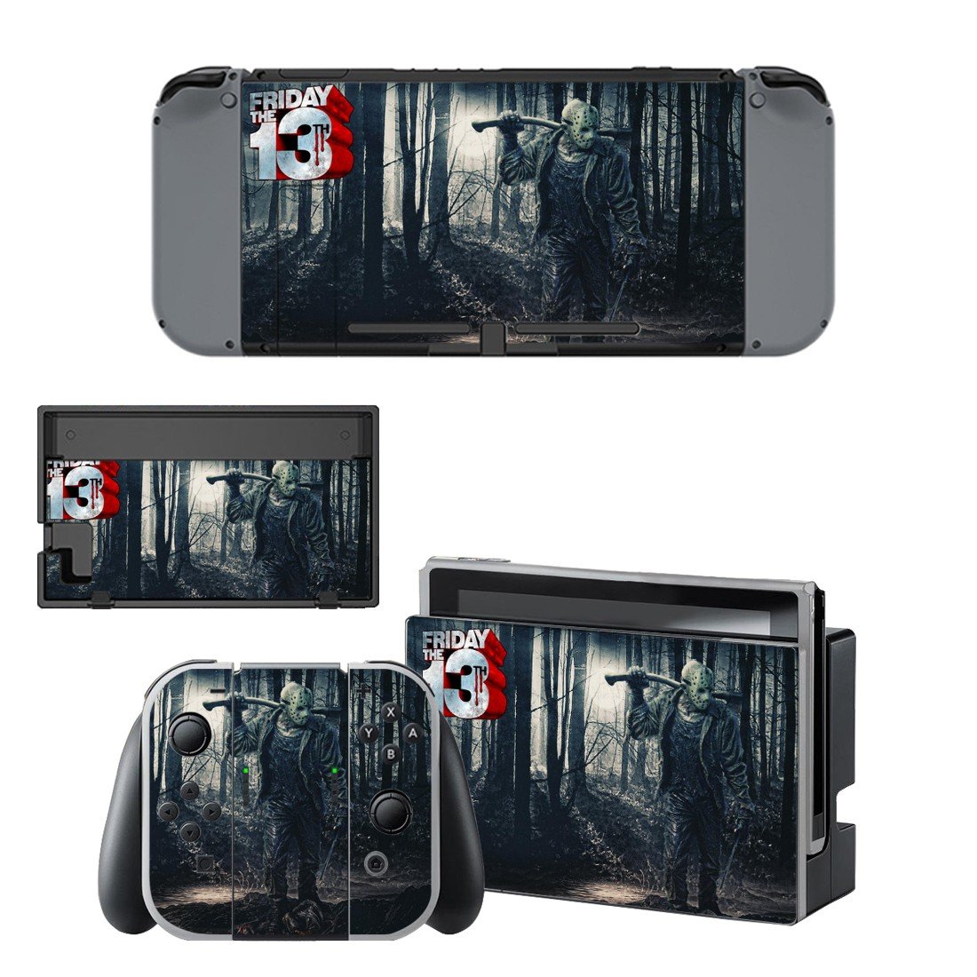 Friday the 13th decal skin sticker for Nintendo Switch console and controllers