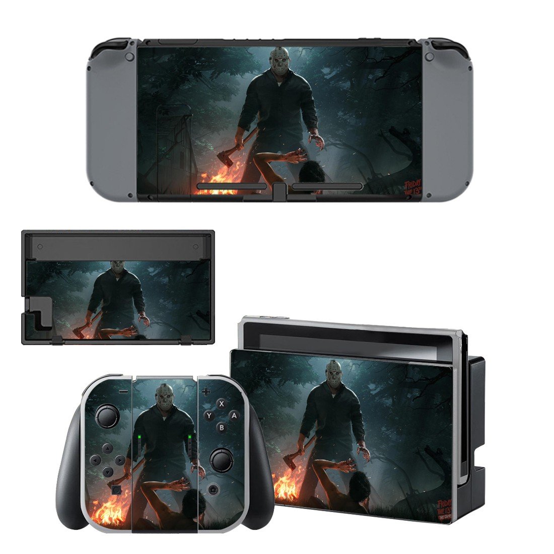 Friday the 13th decal skin sticker for Nintendo Switch console and controllers