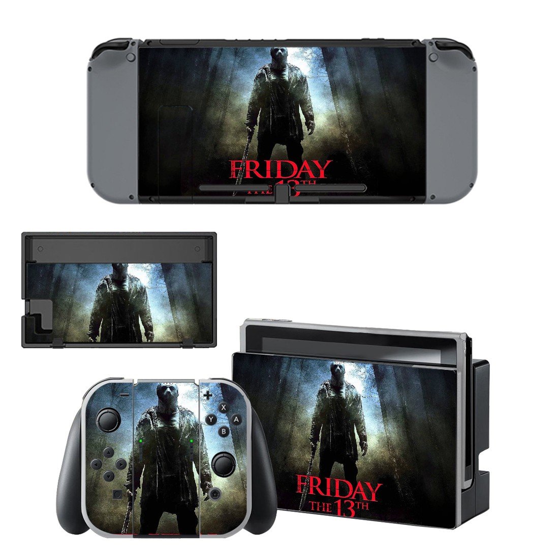 Friday the 13th decal skin sticker for Nintendo Switch console and controllers
