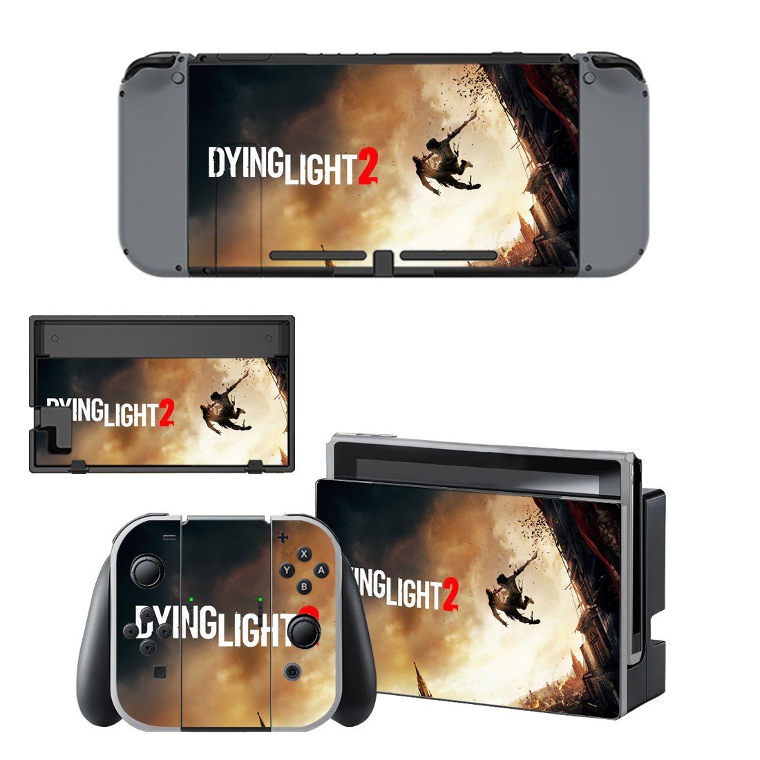 Dying Light 2 decal skin sticker for Nintendo Switch console and controllers