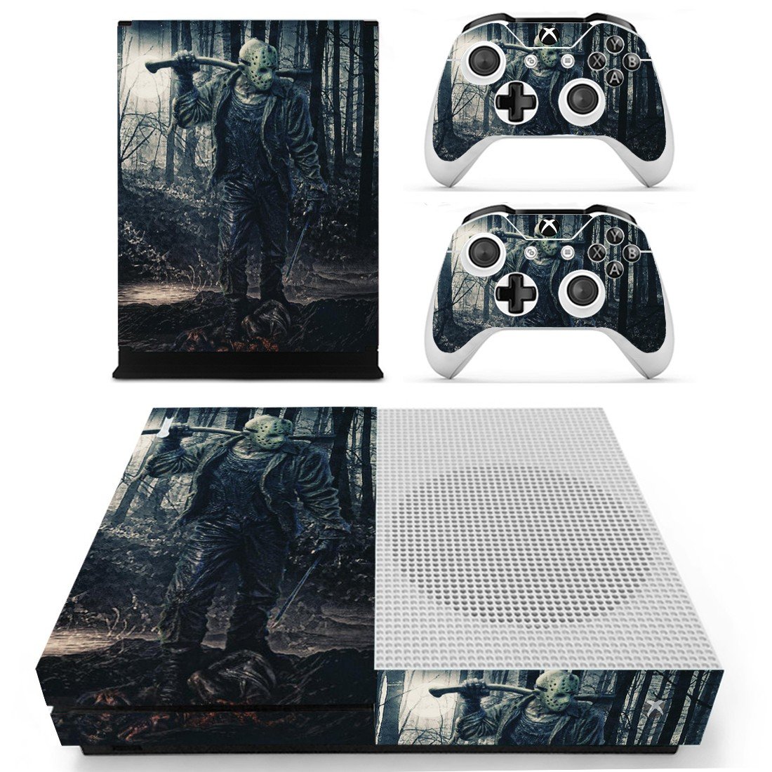 Friday the 13th decal skin sticker for Xbox One S console and controllers
