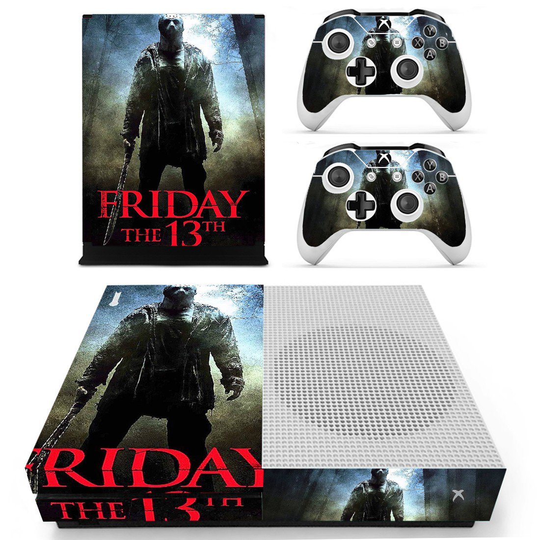 Friday the 13th decal skin sticker for Xbox One S console and controllers