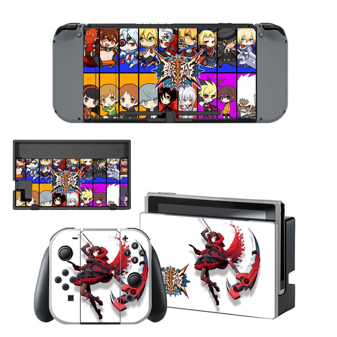 BlazBlue Cross Tag Battle decal skin sticker for Nintendo Switch console and controllers