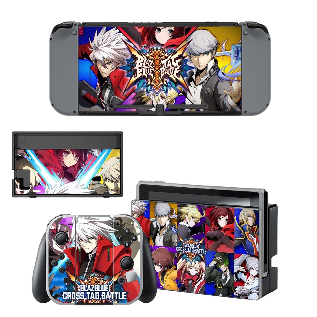 BlazBlue Cross Tag Battle decal skin sticker for Nintendo Switch console and controllers