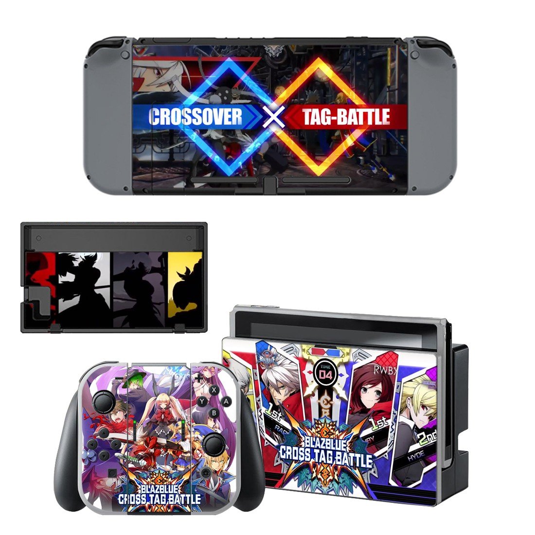 BlazBlue Cross Tag Battle decal skin sticker for Nintendo Switch console and controllers