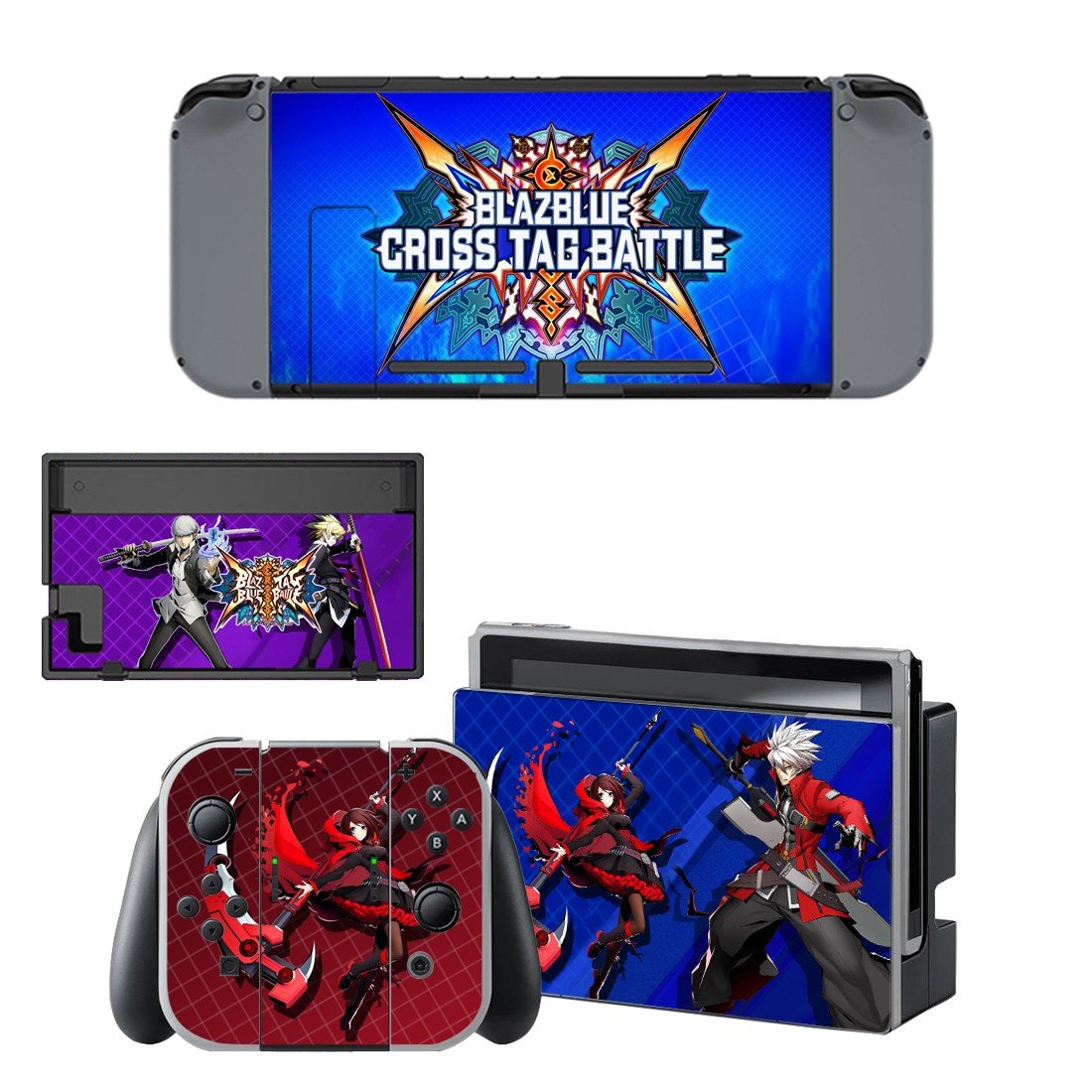 BlazBlue Cross Tag Battle decal skin sticker for Nintendo Switch console and controllers