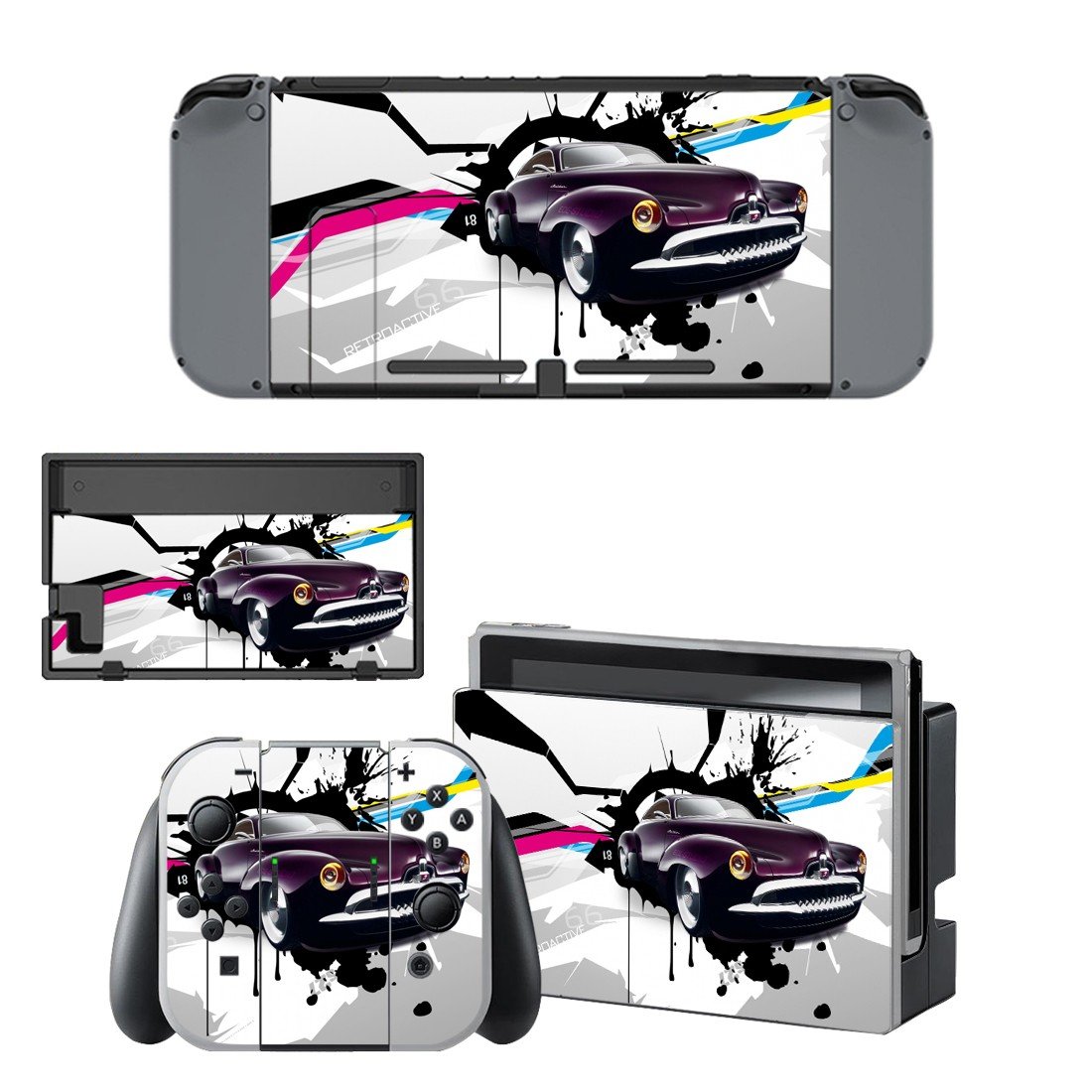Abstract Car Wallpapers decal skin sticker for Nintendo Switch console and controllers