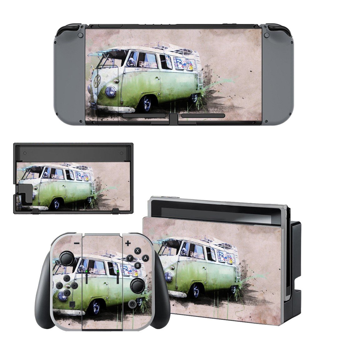 Hippie van wallpaper decal skin sticker for Nintendo Switch console and controllers