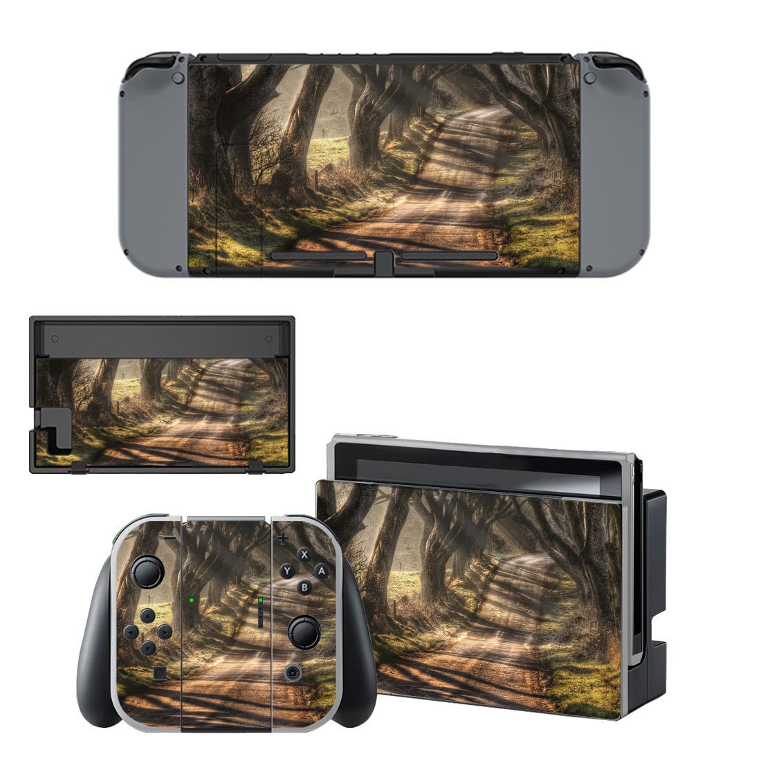 Dark Hedges decal skin sticker for Nintendo Switch console and controllers