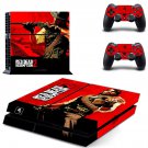 Red Dead Redemption 2 decal skin sticker for PS4 console and controllers