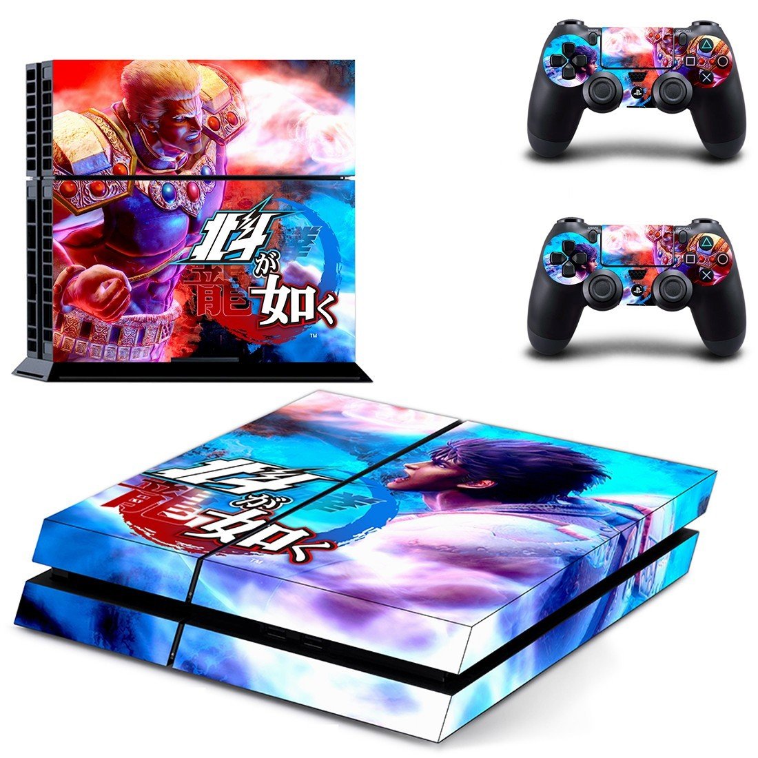 Hokuto ga Gotoku decal skin sticker for PS4 console and controllers