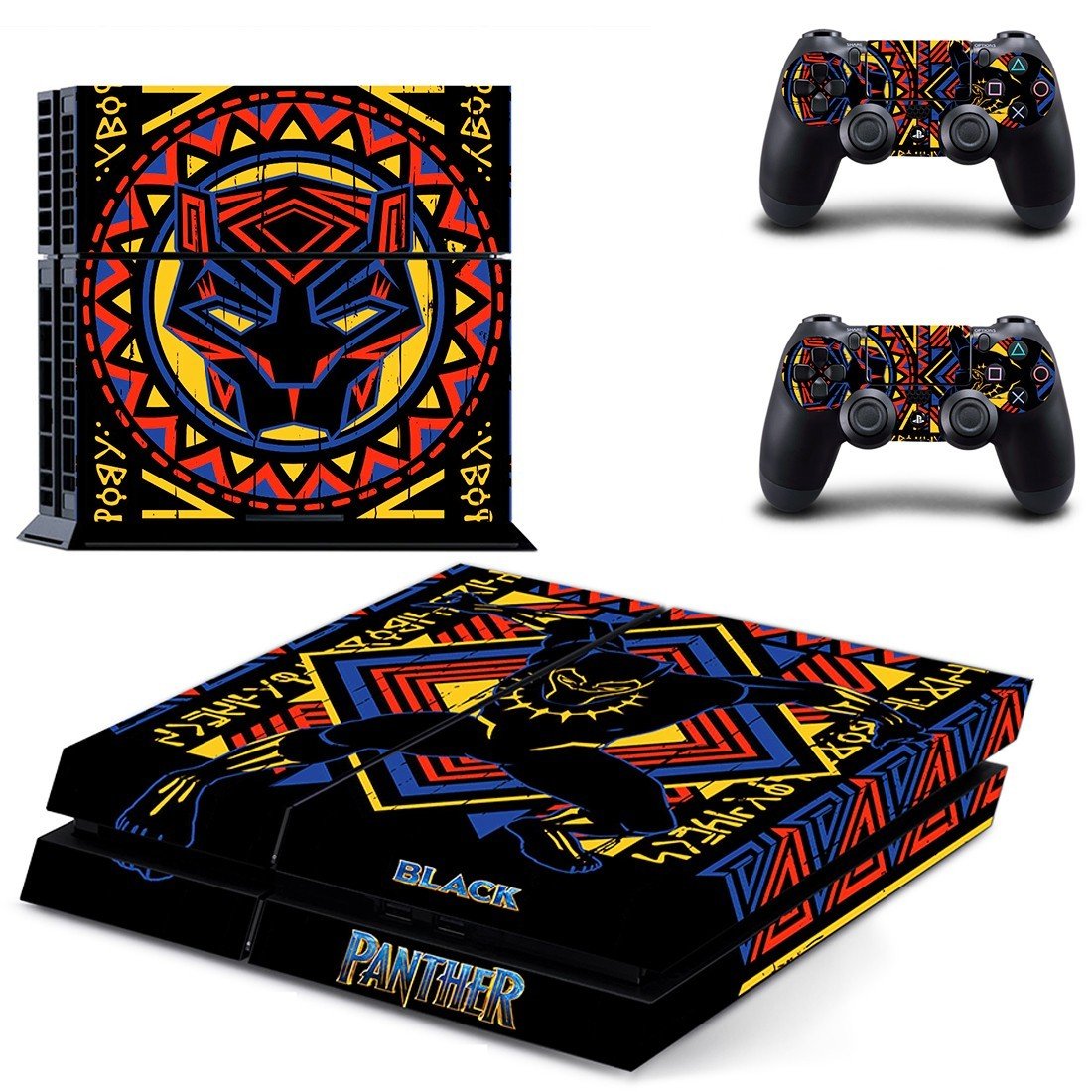 Black Panther decal skin sticker for PS4 console and controllers